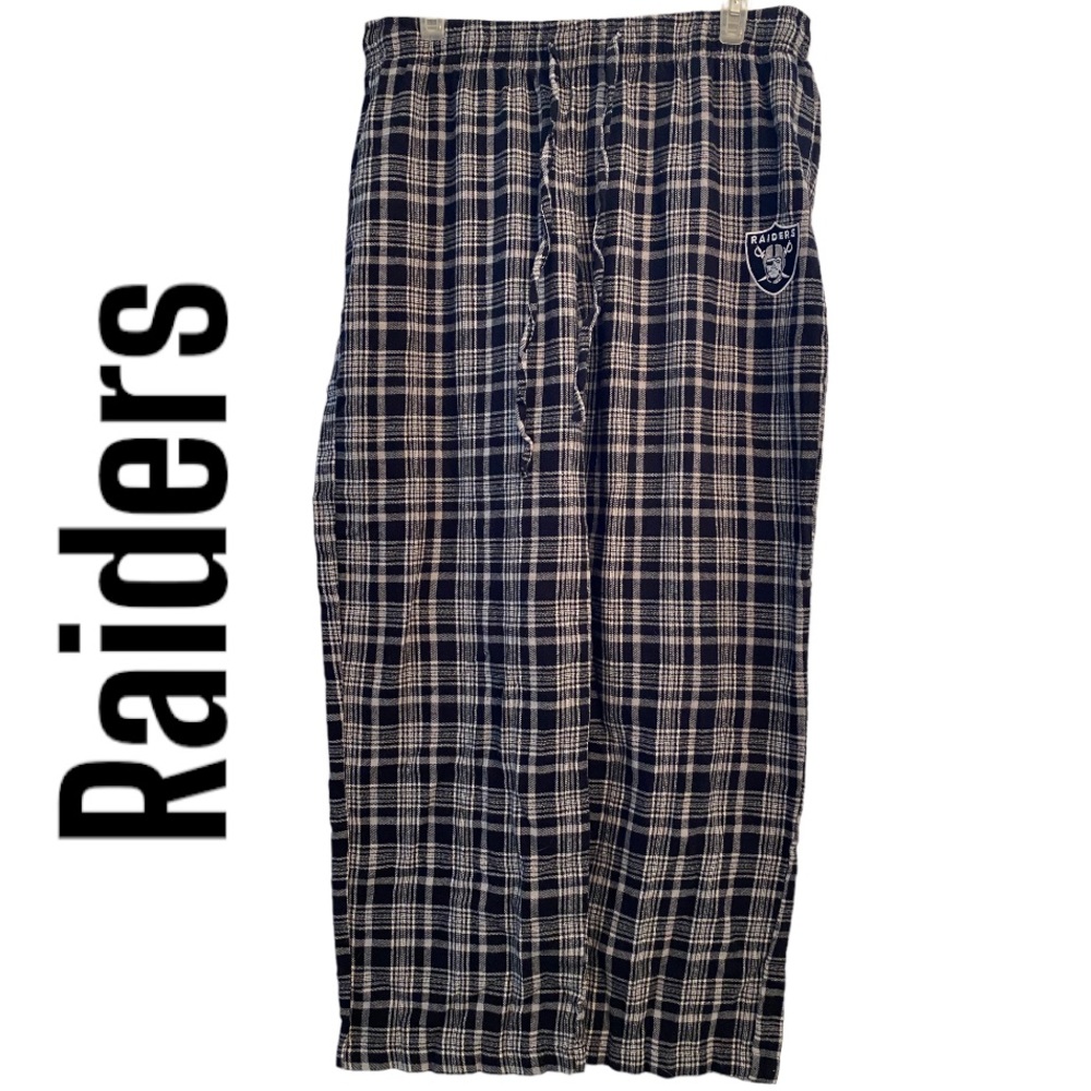Las Vegas Raiders NFL Apparel Plaid Lounge Pants L